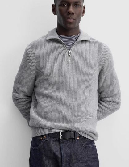 "RIBBED" - HALF ZIP